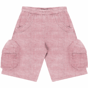 Bermuda Xadrez Fio Lurex - Rosa