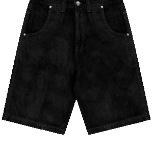 Bermuda Jeans Bolsos de Cobra - Preto/Multicolorido