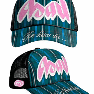 Boné Trucker Em busca - Verde/Preto/Rosa