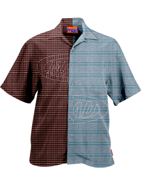 Camisa Portal Bordada - Vermelho/Azul